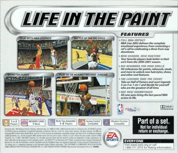 NBA Live 2002 (US) box cover back